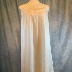 WHITE LINEN SIZE 12 SLEEVELESS LOOSE MIDI DRESS